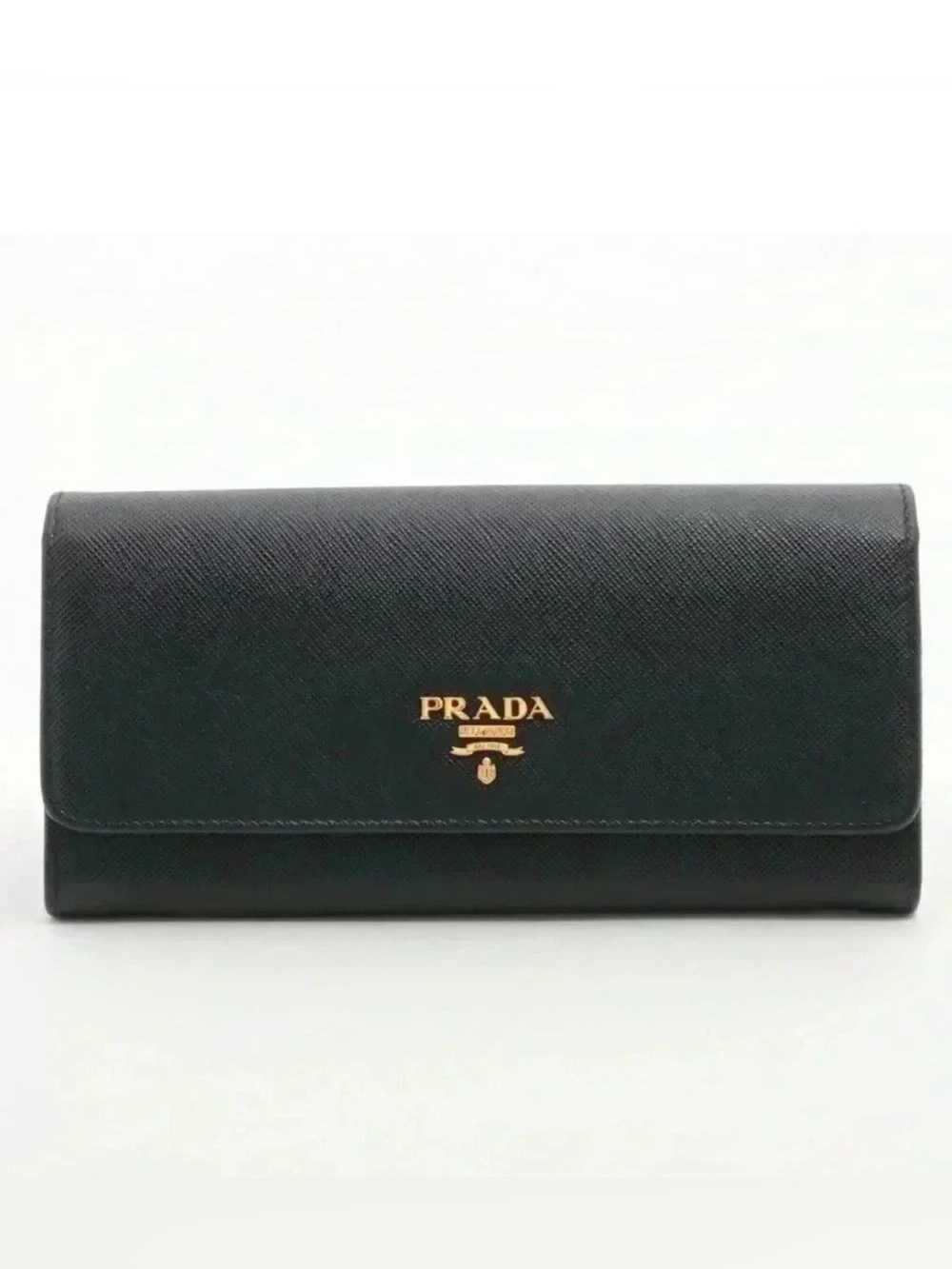Prada Black Saffiano Leather Chain Wallet on Chain